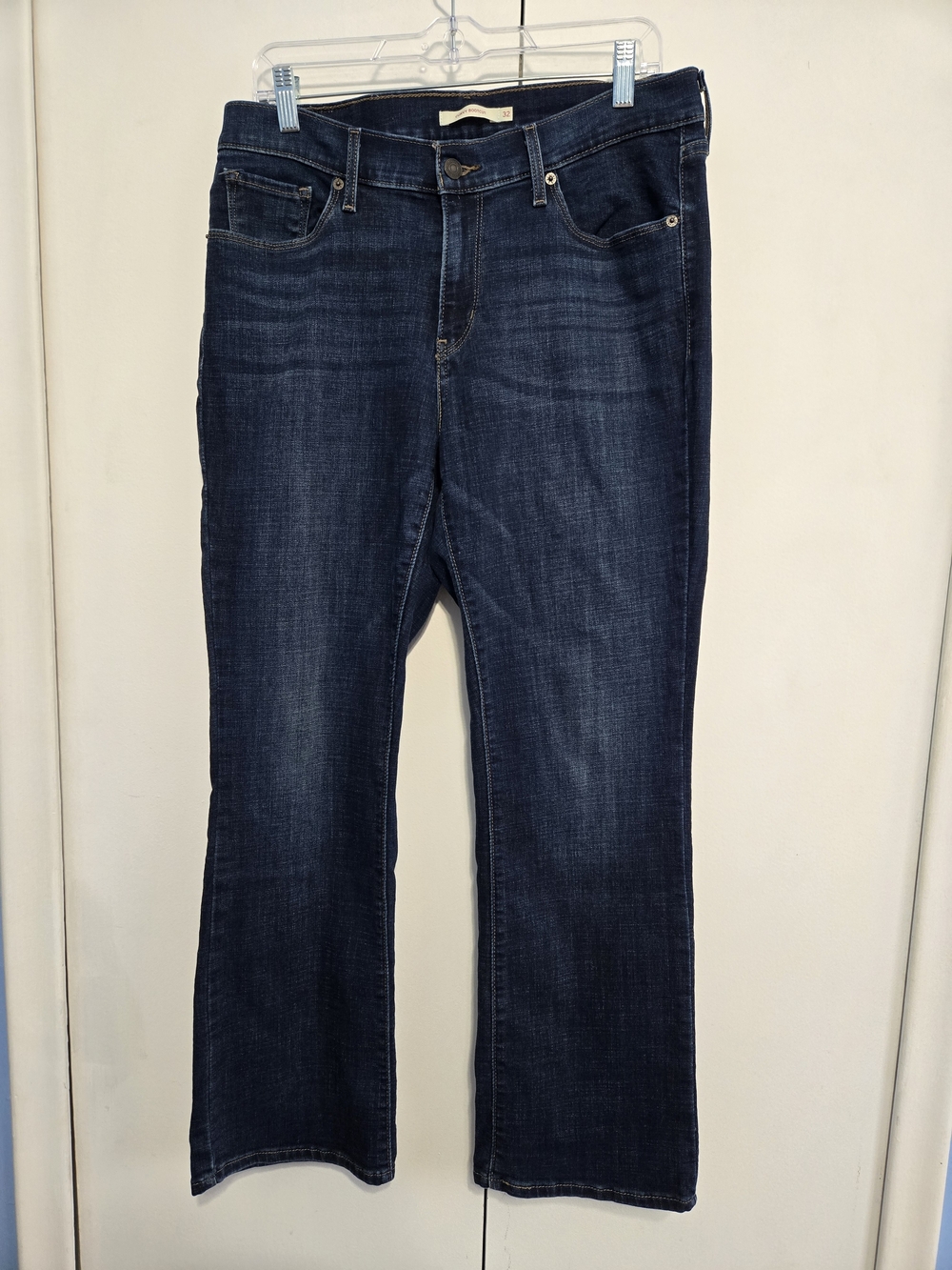Levi's Curvy Bootcut Jeans Women's 32x30 Dark Wash Mid Rise Stretch
